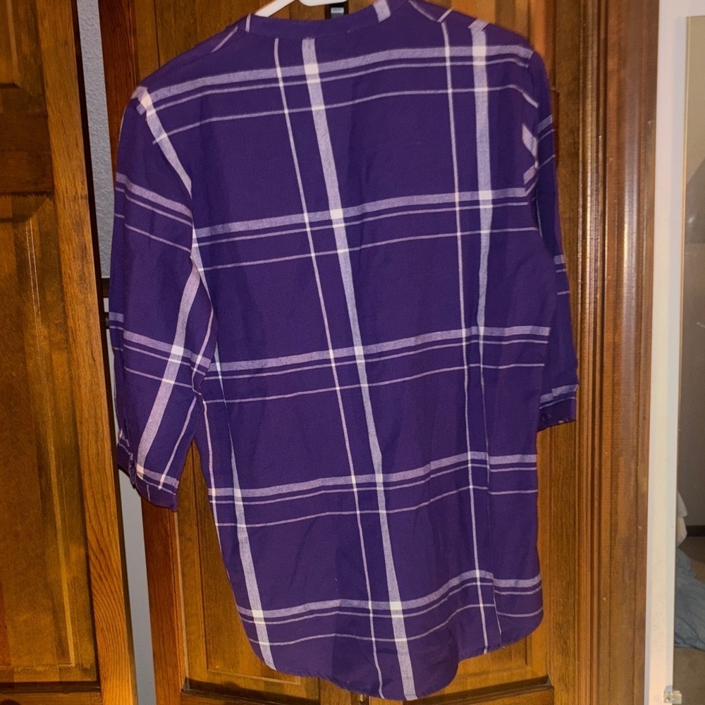 Purple Plaid Women's Top K-State University Wildcats - Picture 7 of 8